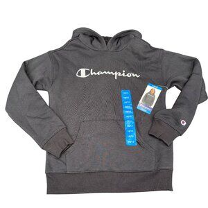 Champion Kids Logo Fleece Hoodie Black Size‎ 10/12